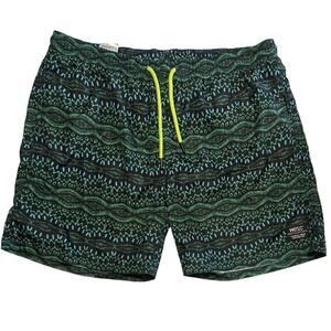 WeSC Zack Tie Dye Swim Trunks Size XL Teal Green Pockets Drawstring Mesh Lined